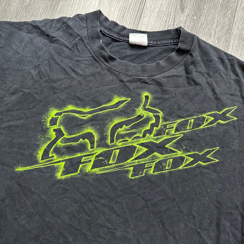 Fox Racing Neon Yellow Fox Logo Motocross T-Shirt Black 2XL